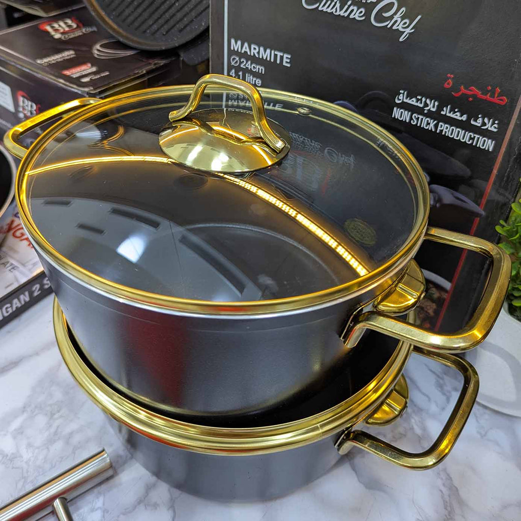 طقم كامل فيه كل الأواني الضرورية (11) قطعة + هدايا مجانية (01)